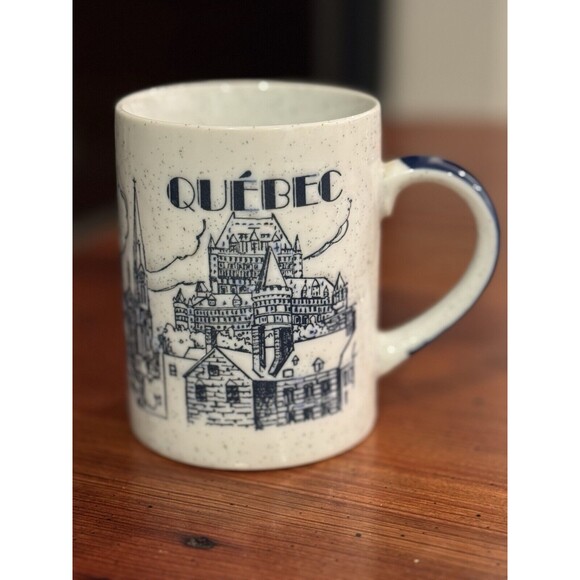 Vintage Quebec Stoneware Coffee Mug Souvenir - Picture 1 of 8